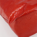 LOUIS VUITTON Monogram Vernis Reade MM Hand Bag Red Rouge M91086 LV Auth 144441-14