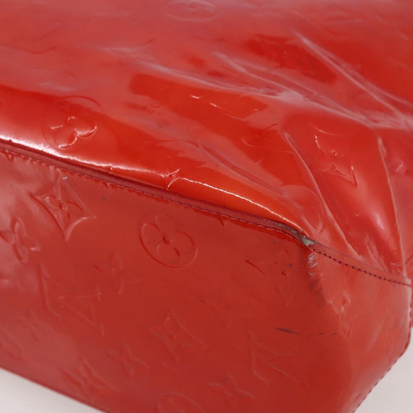LOUIS VUITTON Monogram Vernis Reade MM Hand Bag Red Rouge M91086 LV Auth 144441