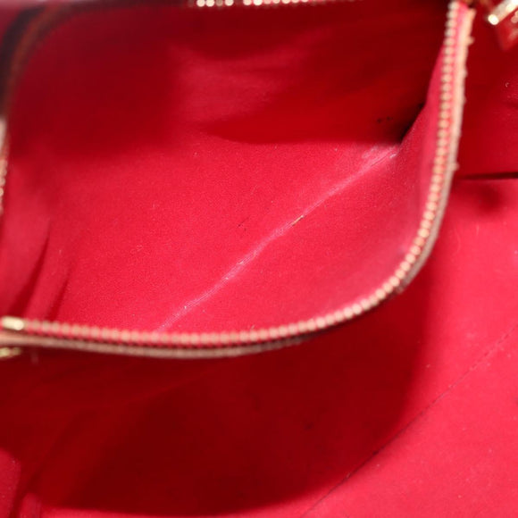 LOUIS VUITTON Monogram Vernis Reade MM Hand Bag Red Rouge M91086 LV Auth 144441