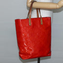 LOUIS VUITTON Monogram Vernis Reade MM Hand Bag Red Rouge M91086 LV Auth 144441-21