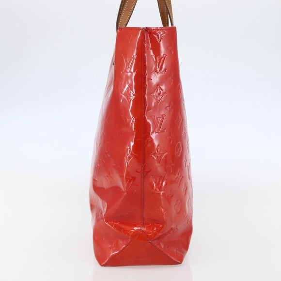 LOUIS VUITTON Monogram Vernis Reade MM Hand Bag Red Rouge M91086 LV Auth 144441