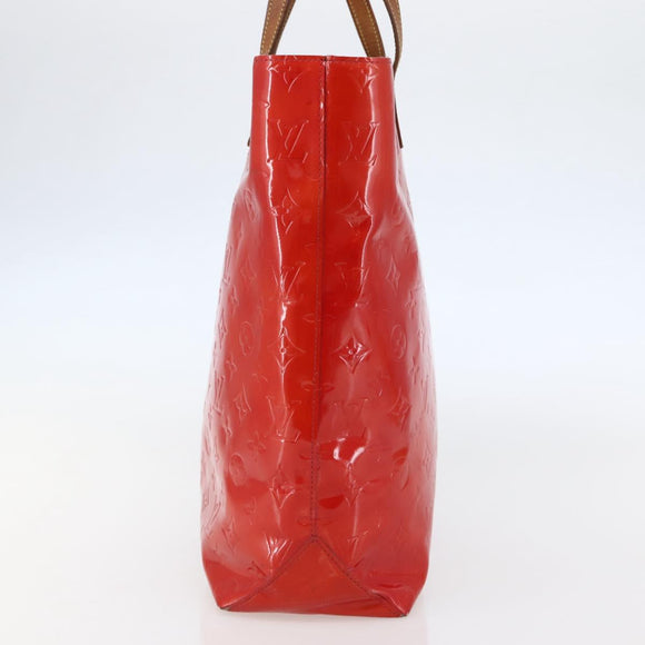 LOUIS VUITTON Monogram Vernis Reade MM Hand Bag Red Rouge M91086 LV Auth 144441