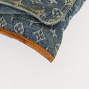 LOUIS VUITTON Monogram Denim Flat Shopper Tote Bag Blue M95018 LV Auth 144442-11