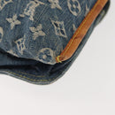 LOUIS VUITTON Monogram Denim Flat Shopper Tote Bag Blue M95018 LV Auth 144442-14