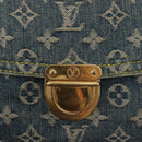 LOUIS VUITTON Monogram Denim Flat Shopper Tote Bag Blue M95018 LV Auth 144442-15
