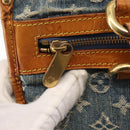 LOUIS VUITTON Monogram Denim Flat Shopper Tote Bag Blue M95018 LV Auth 144442-16