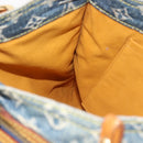 LOUIS VUITTON Monogram Denim Flat Shopper Tote Bag Blue M95018 LV Auth 144442-20