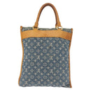 LOUIS VUITTON Monogram Denim Flat Shopper Tote Bag Blue M95018 LV Auth 144442-3