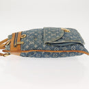 LOUIS VUITTON Monogram Denim Flat Shopper Tote Bag Blue M95018 LV Auth 144442-6