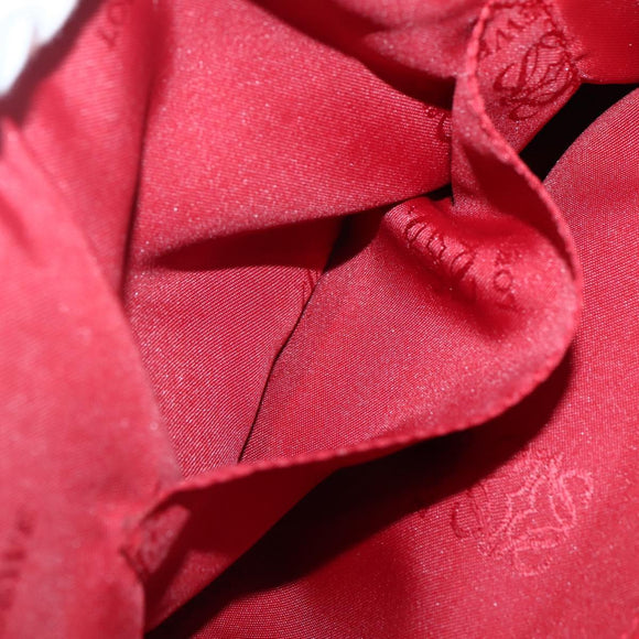 LOEWE Anagram Chain Shoulder Bag Leather Red Gold Auth 144443V