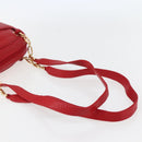 LOEWE Anagram Chain Shoulder Bag Leather Red Gold Auth 144443V-7