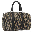 Christian Dior Trotter Canvas Hand Bag Navy Silver Auth 144464-1
