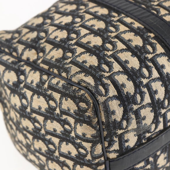 Christian Dior Trotter Canvas Hand Bag Navy Silver Auth 144464