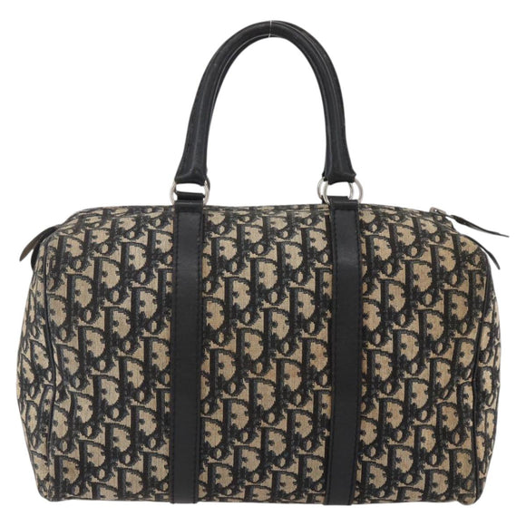 Christian Dior Trotter Canvas Hand Bag Navy Silver Auth 144464