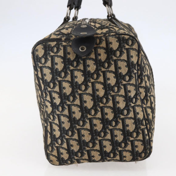 Christian Dior Trotter Canvas Hand Bag Navy Silver Auth 144464