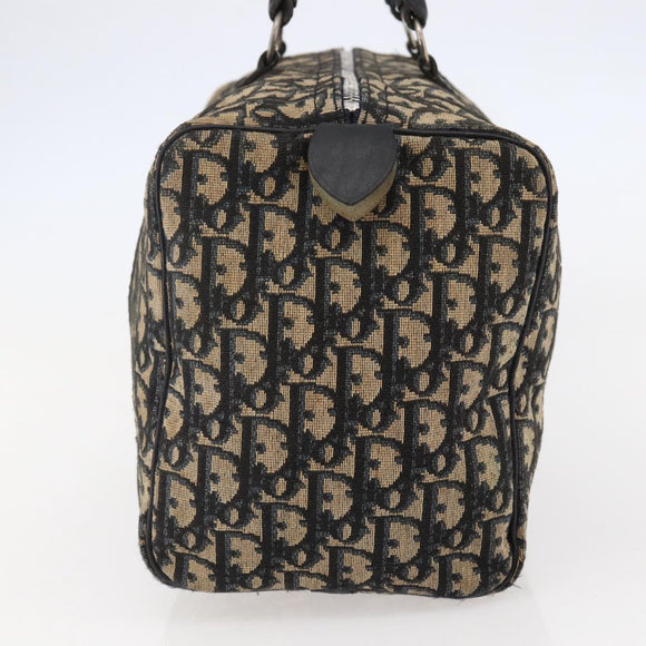Christian Dior Trotter Canvas Hand Bag Navy Silver Auth 144464