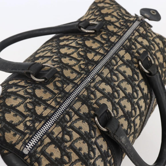 Christian Dior Trotter Canvas Hand Bag Navy Silver Auth 144464