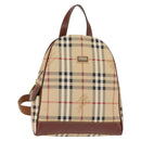 BURBERRY Nova Check Backpack PVC Beige Gold Auth 144466-1