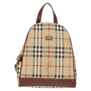 BURBERRY Nova Check Backpack PVC Beige Gold Auth 144466-13