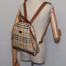 BURBERRY Nova Check Backpack PVC Beige Gold Auth 144466-20