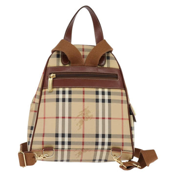 BURBERRY Nova Check Backpack PVC Beige Gold Auth 144466 - 0