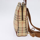 BURBERRY Nova Check Rugzak PVC Beige Goud Auth 144466-3