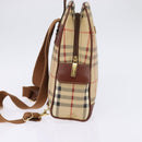 BURBERRY Nova Check Backpack PVC Beige Gold Auth 144466-4