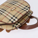 BURBERRY Nova Check Backpack PVC Beige Gold Auth 144466-6