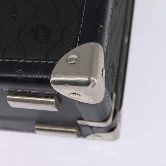 Christian Dior Honeycomb Canvas Attache case Trunk Black Auth 144467
