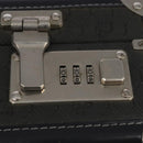 Christian Dior Honeycomb Canvas Attache case Trunk Black Auth 144467-17