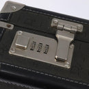 Christian Dior Honeycomb Canvas Attache case Trunk Black Auth 144467-18