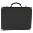 Christian Dior Honeycomb Canvas Attache case Trunk Black Auth 144467-1