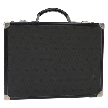 Christian Dior Honeycomb Canvas Attache case Trunk Black Auth 144467