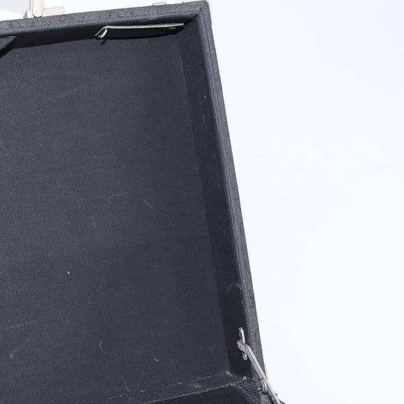 Christian Dior Honeycomb Canvas Attache case Trunk Black Auth 144467