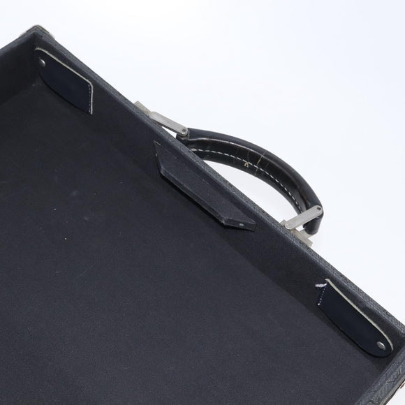 Christian Dior Honeycomb Canvas Attache case Trunk Black Auth 144467