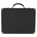Christian Dior Honeycomb Canvas Attache case Trunk Black Auth 144467-2
