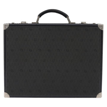 Christian Dior Honeycomb Canvas Attache case Trunk Black Auth 144467 - 0
