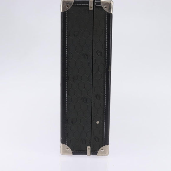 Christian Dior Honeycomb Canvas Attache case Trunk Black Auth 144467