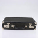 Christian Dior Honeycomb Canvas Attache case Trunk Black Auth 144467-6