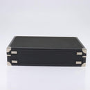 Christian Dior Honeycomb Canvas Attache case Trunk Black Auth 144467-5