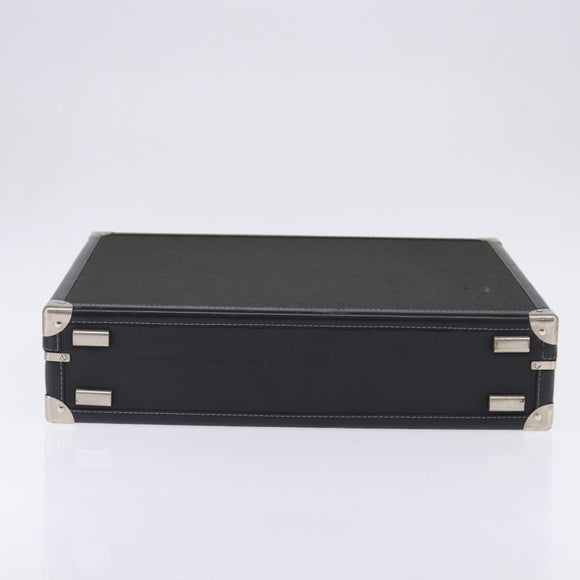 Christian Dior Honeycomb Canvas Attache case Trunk Black Auth 144467