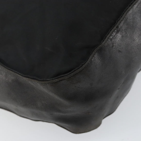 PRADA Shoulder Bag Nylon Black Silver Auth 144476