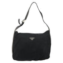 PRADA Shoulder Bag Nylon Black Silver Auth 144476-13