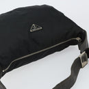 PRADA Shoulder Bag Nylon Black Silver Auth 144476-6