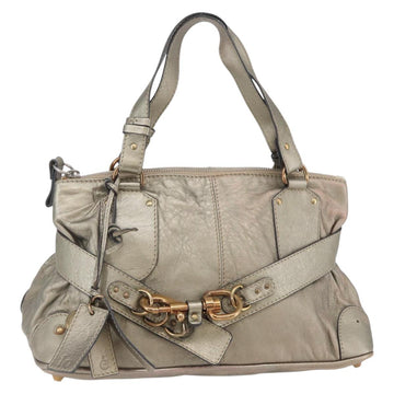 Chloe Kerala Hand Bag Leather Champagne Gold Auth 144479