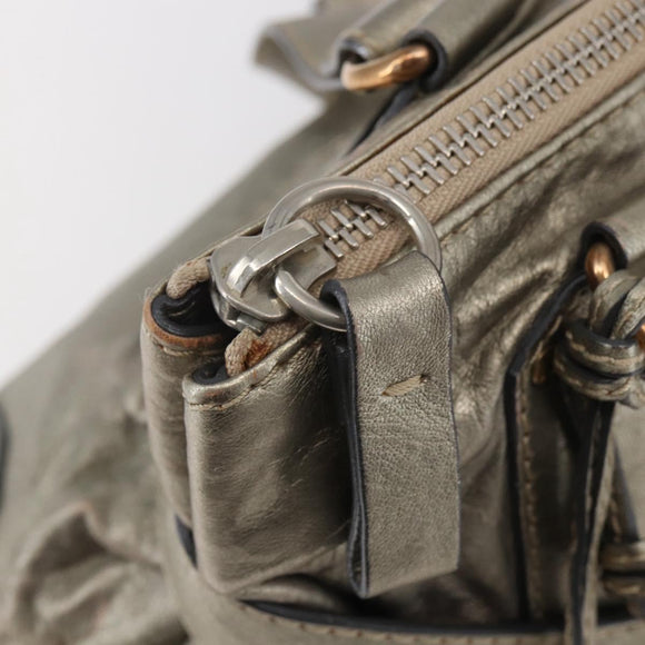 Chloe Kerala Hand Bag Leather Champagne Gold Auth 144479