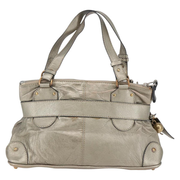 Chloe Kerala Hand Bag Leather Champagne Gold Auth 144479