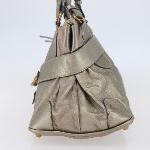 Chloe Kerala Hand Bag Leather Champagne Gold Auth 144479
