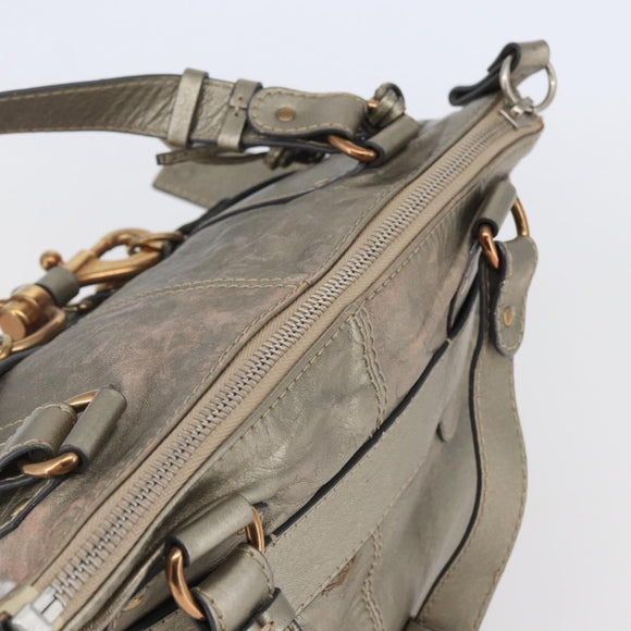 Chloe Kerala Hand Bag Leather Champagne Gold Auth 144479