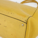 FENDI Hand Bag Leather Yellow Gold Auth 144480-14